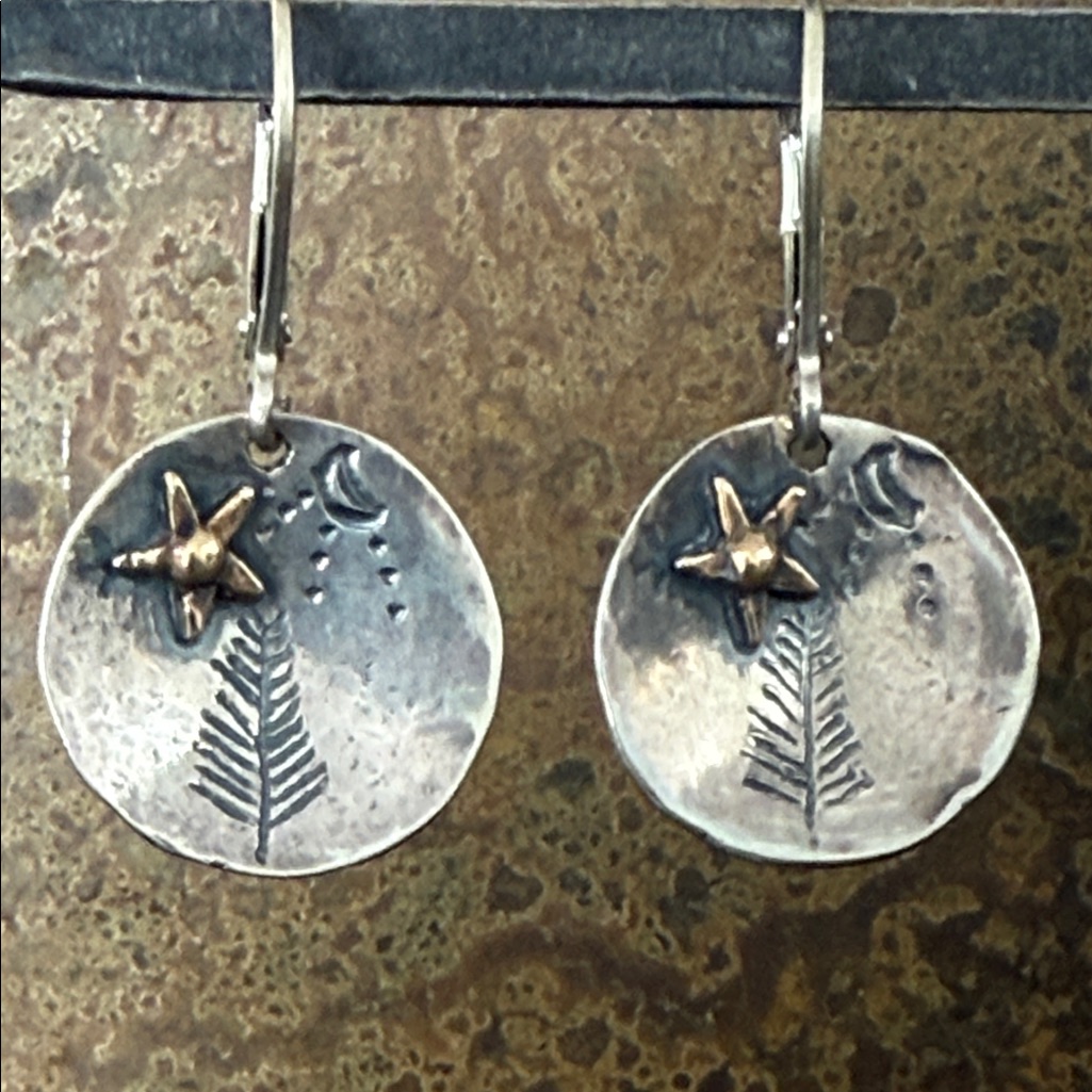Jes Maharry Cup Of Starlight Silver And Gold Earrings New With Tags 490$